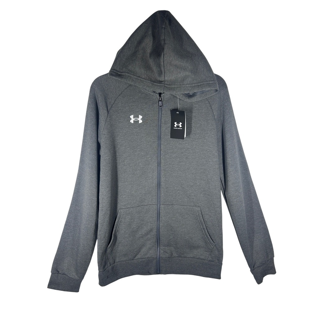 Under Armour Boys‎ YXL UA Rival Fleece Full Zip Hoodie Charcoal Gray NEW